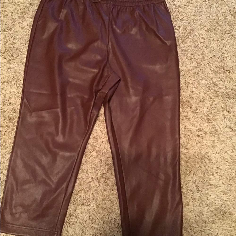 Marc New York pull on wide leg faux leather pant Size XL